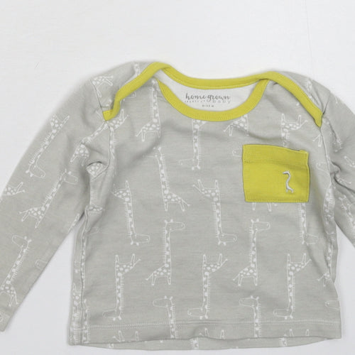 Homegrown Baby Grey   Basic T-Shirt Size 9-12 Months