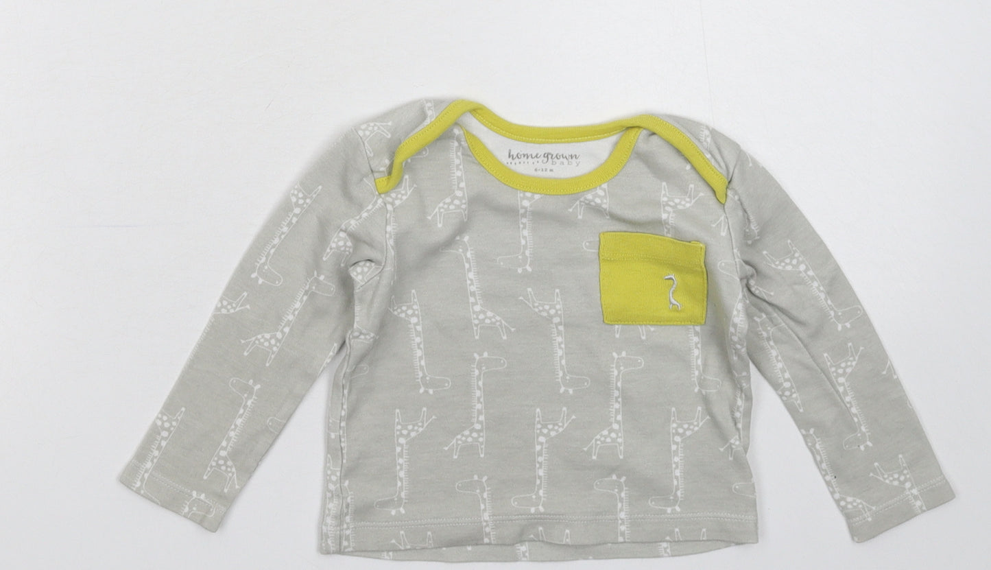 Homegrown Baby Grey   Basic T-Shirt Size 9-12 Months