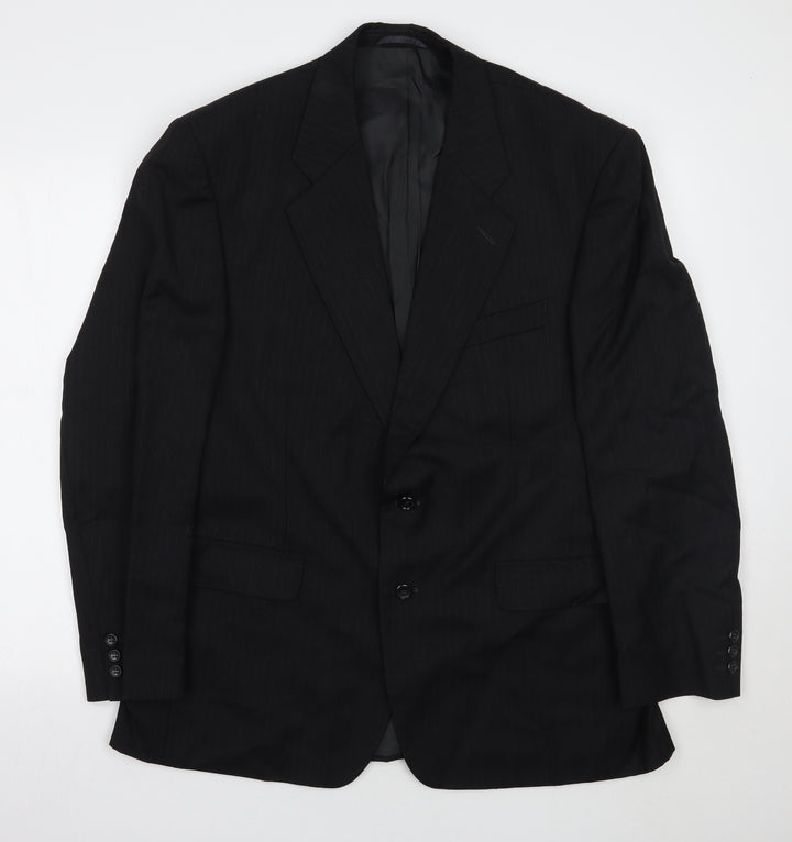 Marks and Spencer Mens Black Striped  Jacket Suit Jacket Size 44