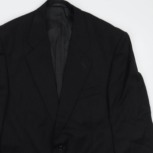 Marks and Spencer Mens Black Striped  Jacket Suit Jacket Size 44