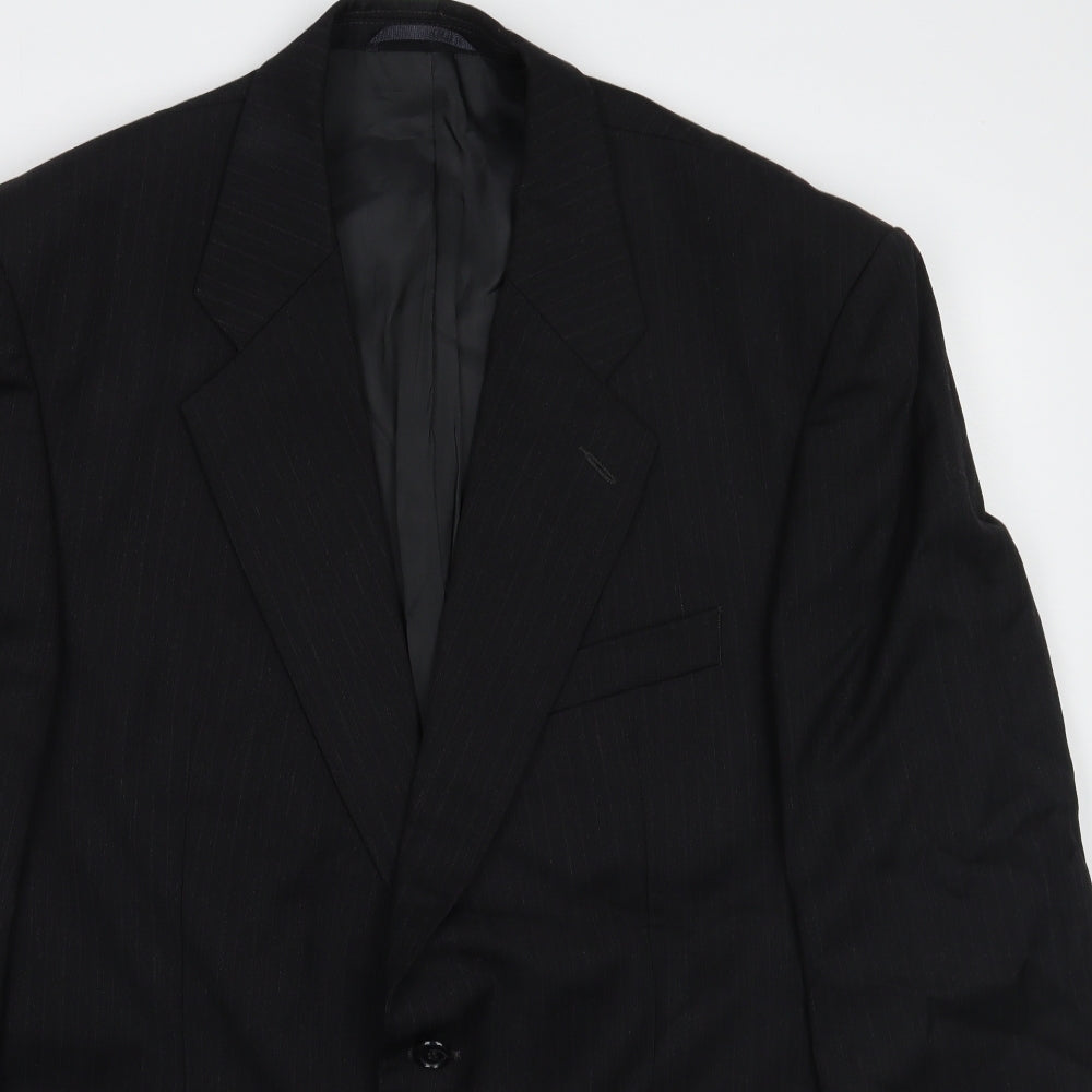 Marks and Spencer Mens Black Striped  Jacket Suit Jacket Size 44