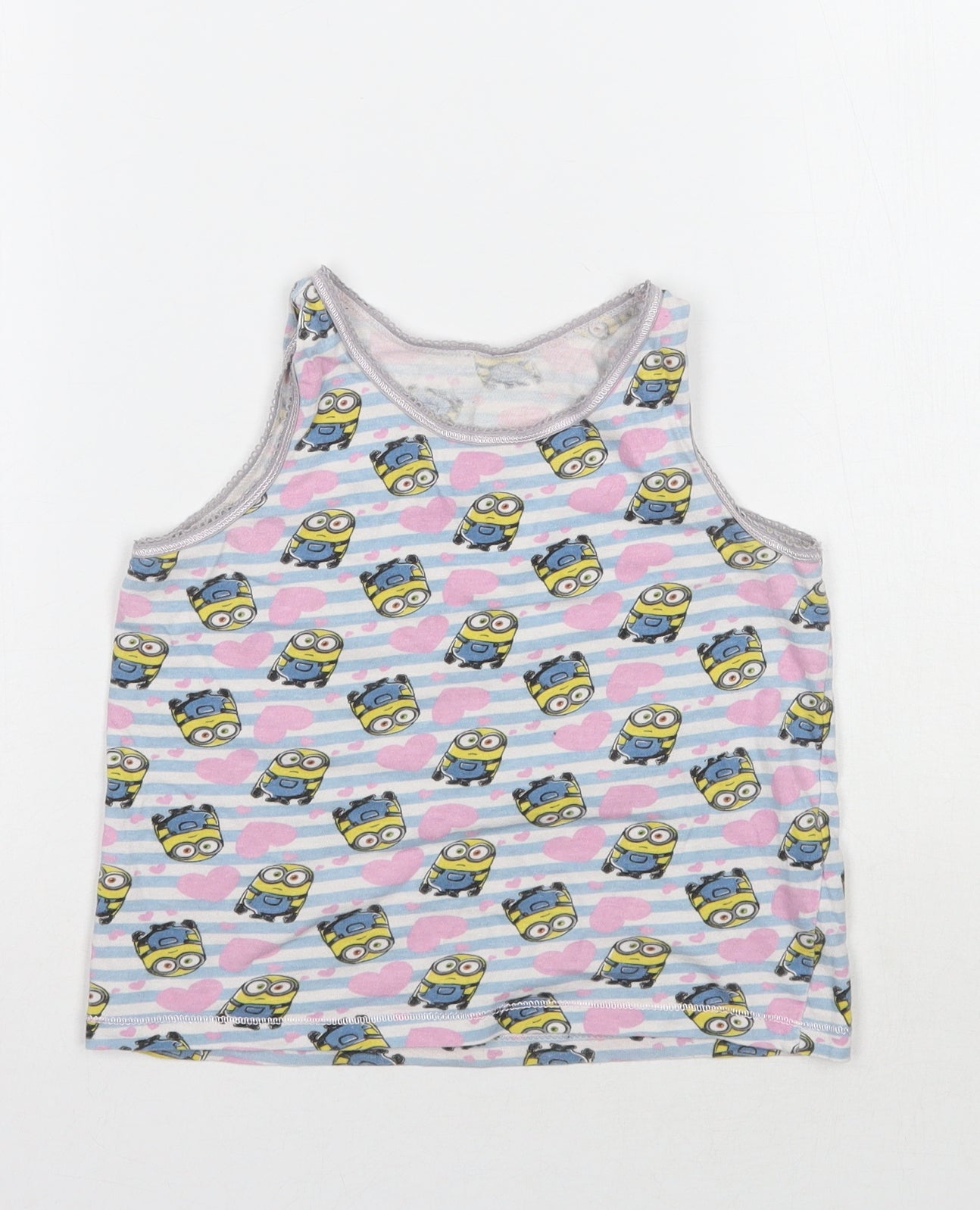 George Girls White Striped  Basic Tank Size 4-5 Years