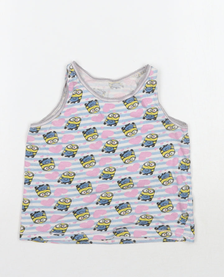 George Girls White Striped  Basic Tank Size 4-5 Years