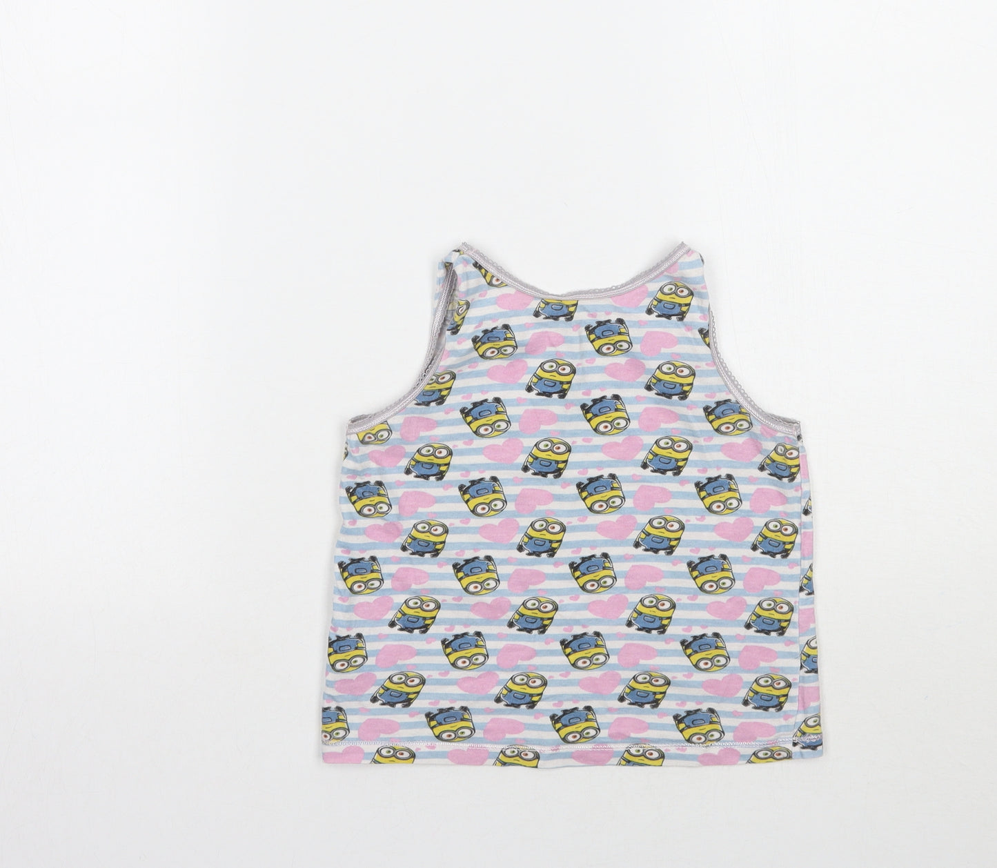 George Girls White Striped  Basic Tank Size 4-5 Years