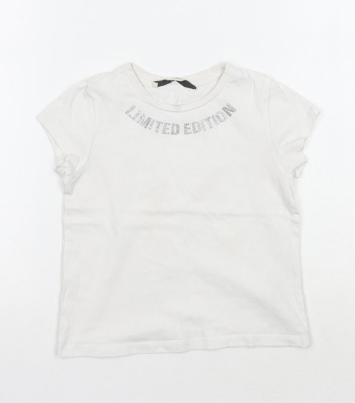 George Girls White Basic T-Shirt Size 4-5 Years - Limited Edition