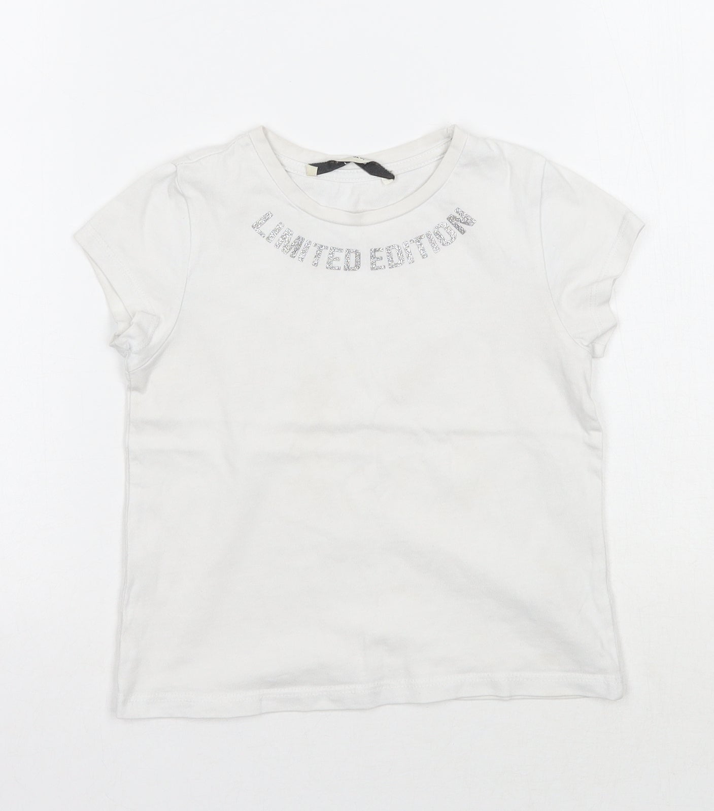 George Girls White   Basic T-Shirt Size 4-5 Years  - Limited Edition