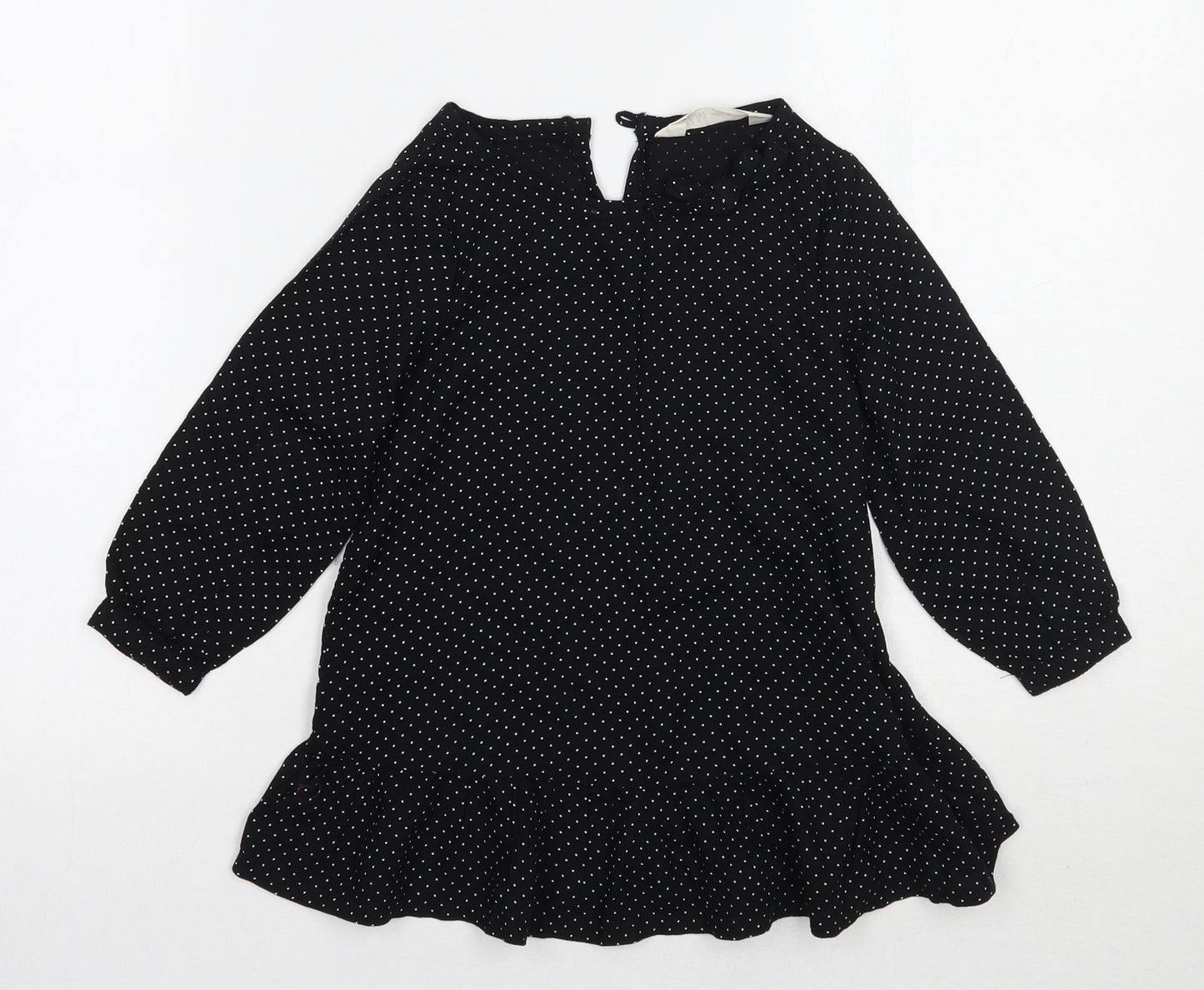 H&M Girls Black Polka Dot  Basic Blouse Size 2 Years