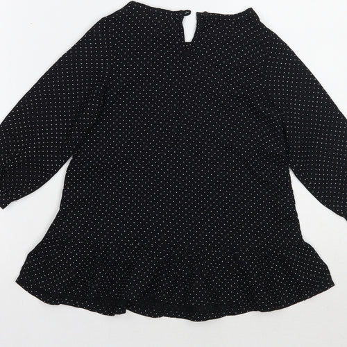 H&M Girls Black Polka Dot  Basic Blouse Size 2 Years