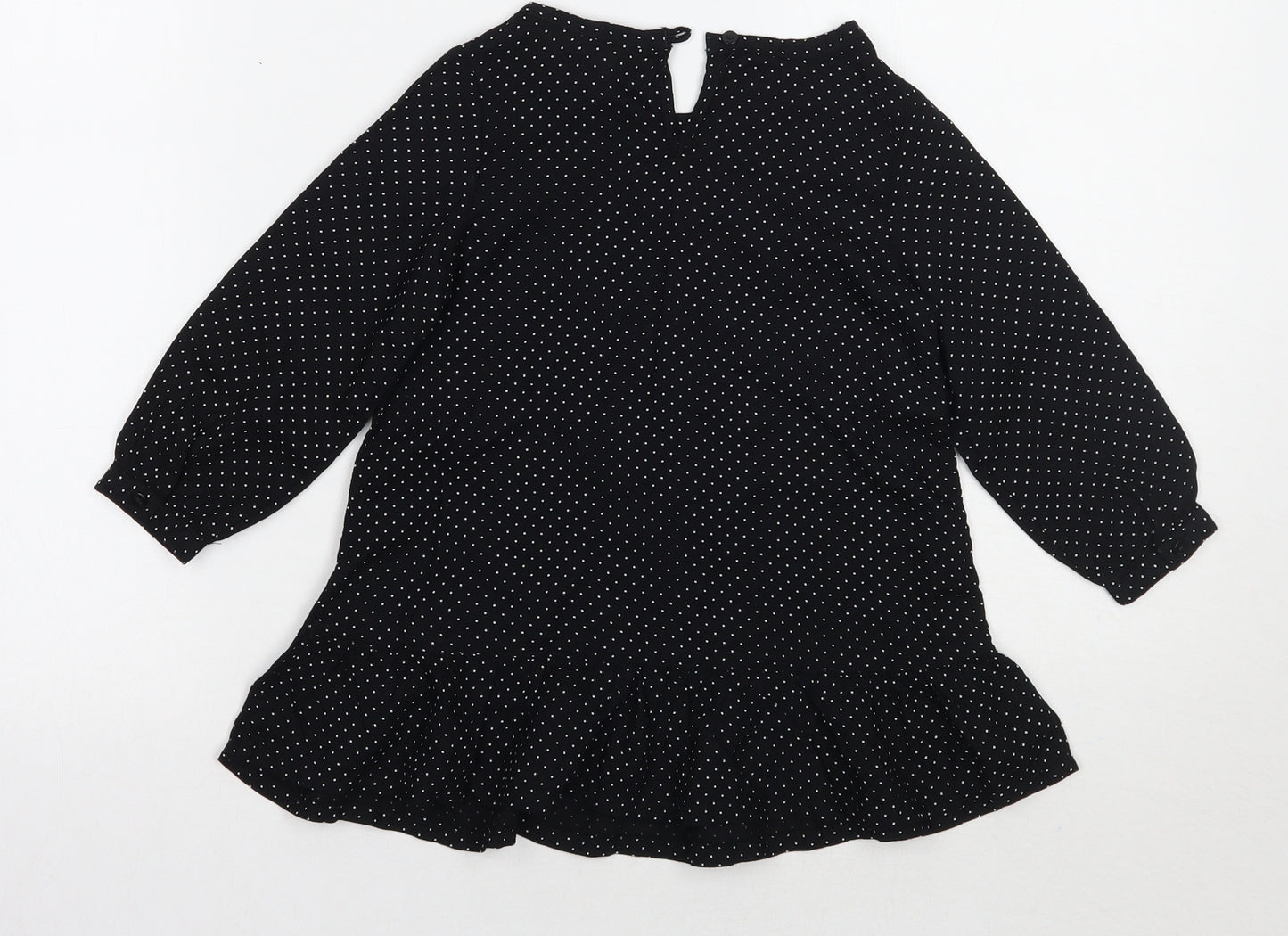 H&M Girls Black Polka Dot  Basic Blouse Size 2 Years
