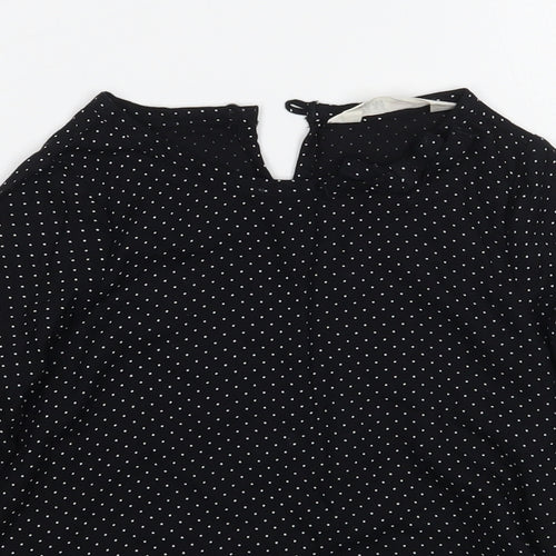 H&M Girls Black Polka Dot  Basic Blouse Size 2 Years