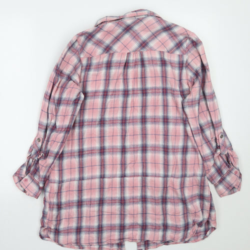 George Womens Pink Check  Basic Button-Up Size 18