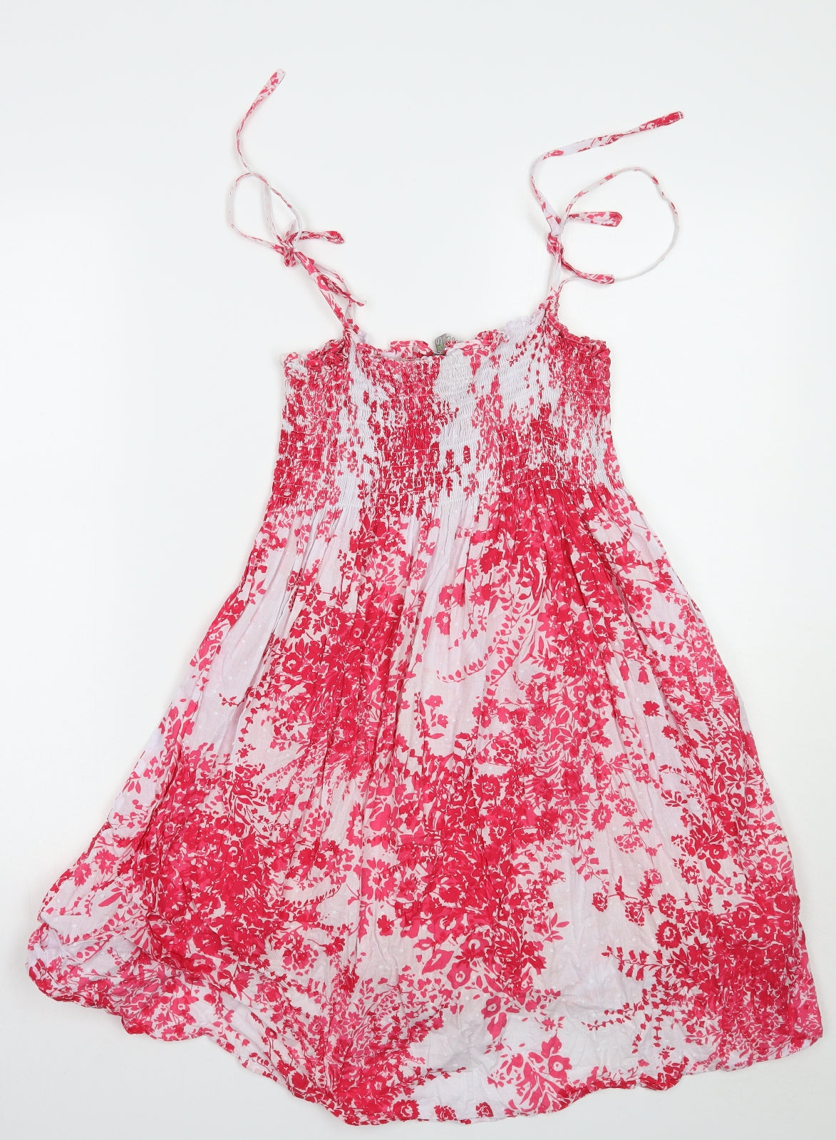 Marks and Spencer Womens White Floral  A-Line  Size 10