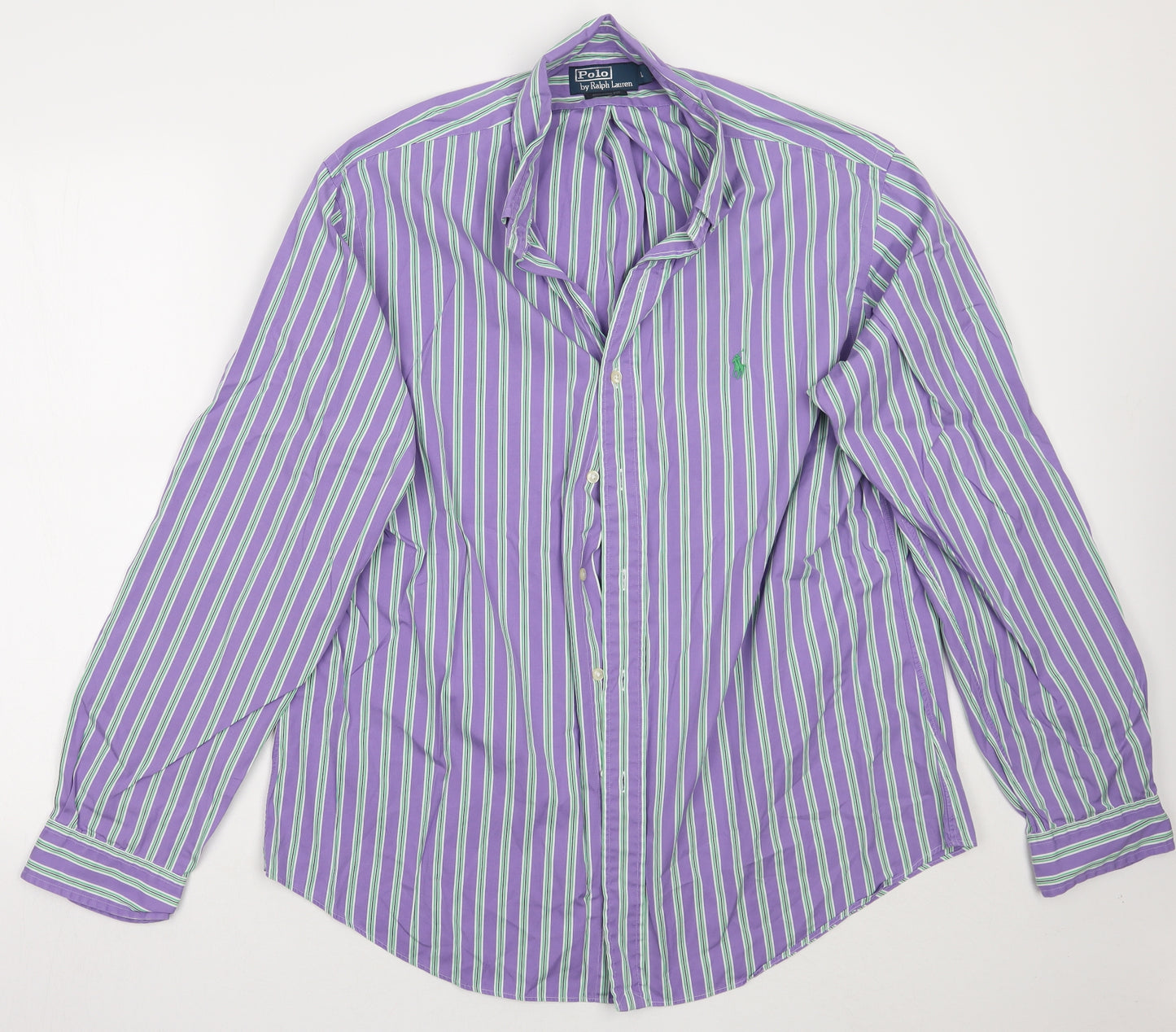 Polo Ralph Lauren Mens Purple Striped   Button-Up Size XL