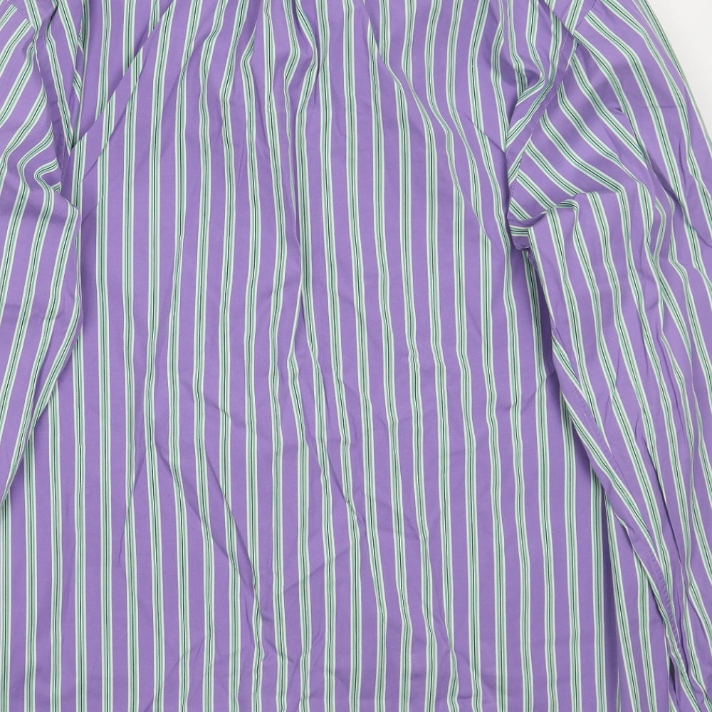Polo Ralph Lauren Mens Purple Striped   Button-Up Size XL