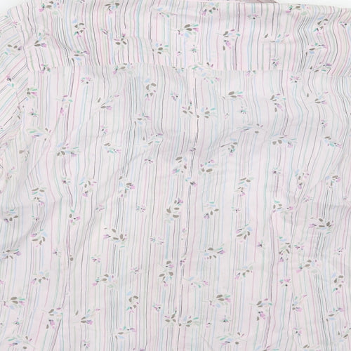 Monsoon Womens White Striped  Basic Button-Up Size M