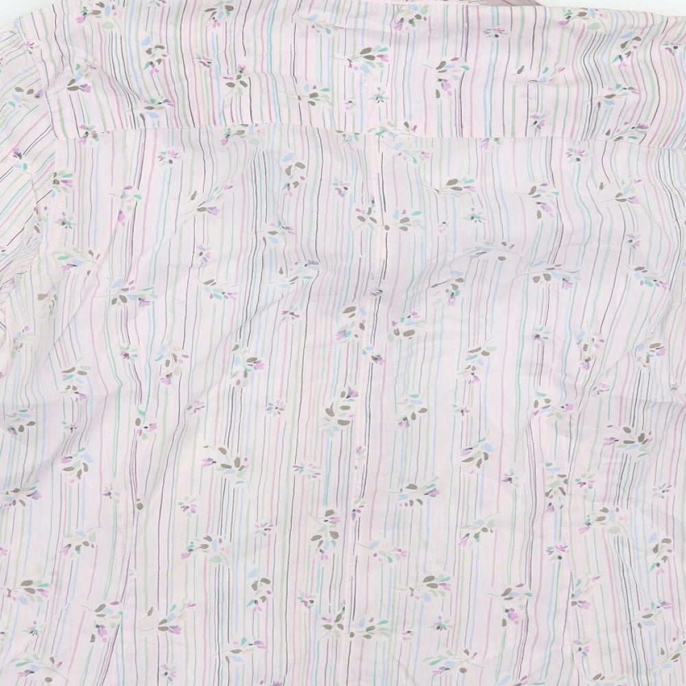 Monsoon Womens White Striped  Basic Button-Up Size M