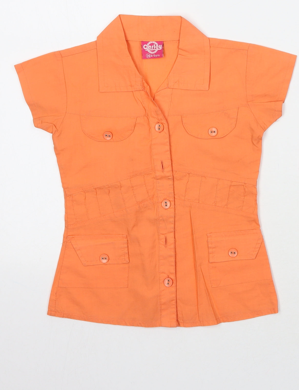 Carley Girls Orange   Basic Button-Up Size 4-5 Years
