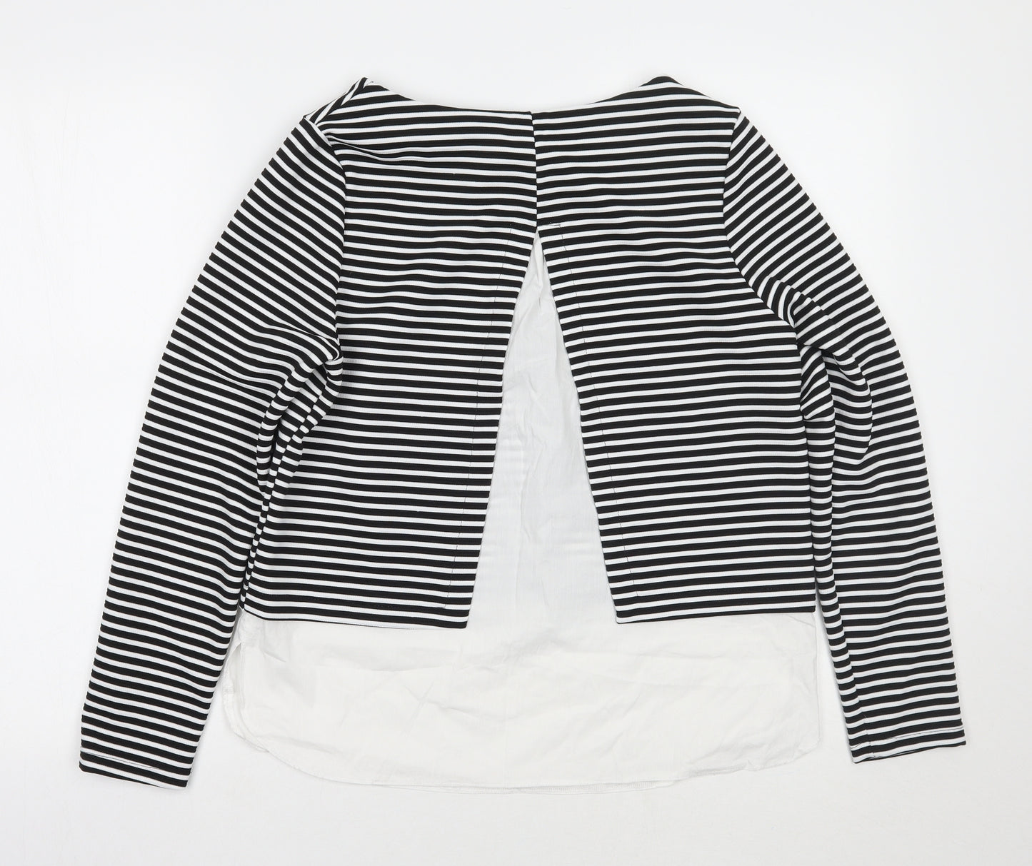 Therapy Womens Black Striped  Basic T-Shirt Size 12