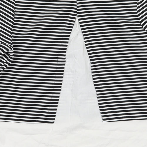 Therapy Womens Black Striped  Basic T-Shirt Size 12