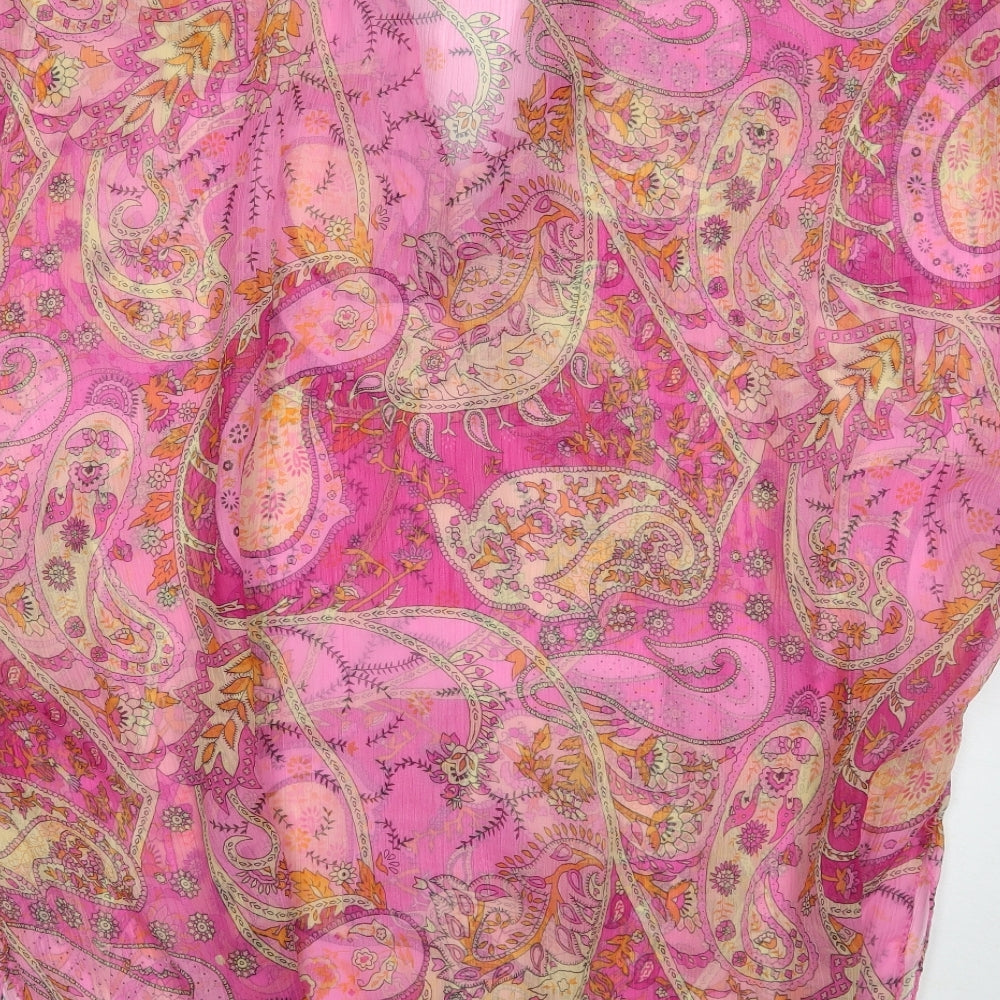Preworn Womens Pink Paisley  Kimono Blouse One Size