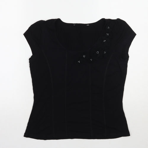 david emanuel Womens Black   Basic T-Shirt Size 12