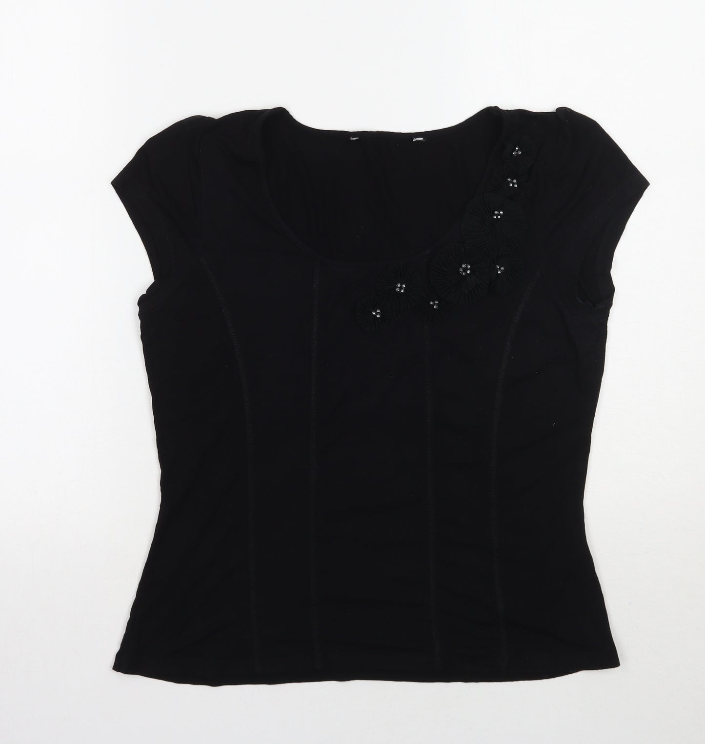 david emanuel Womens Black   Basic T-Shirt Size 12
