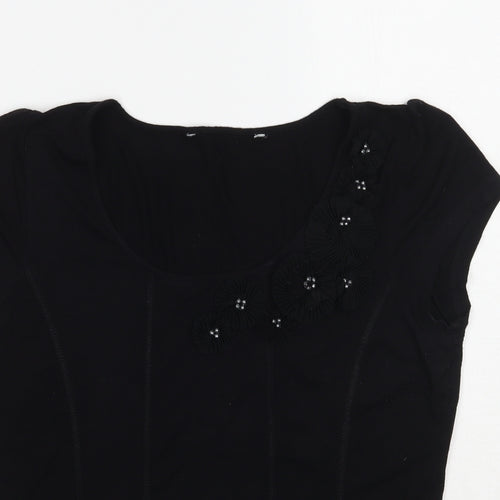 david emanuel Womens Black   Basic T-Shirt Size 12