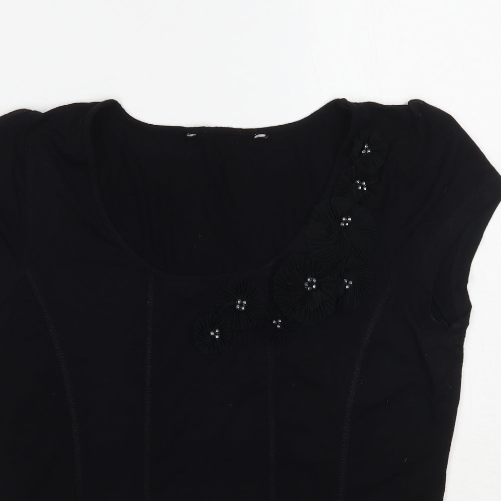 david emanuel Womens Black   Basic T-Shirt Size 12