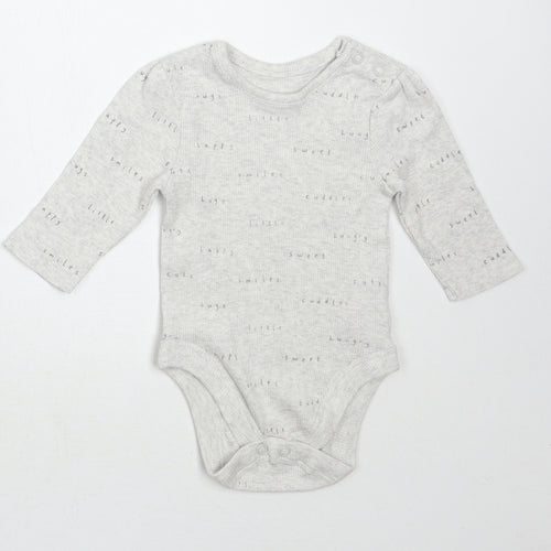 George Girls Grey   Babygrow One-Piece Size 0-3 Months