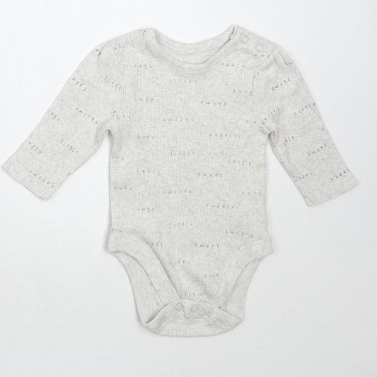 George Girls Grey   Babygrow One-Piece Size 0-3 Months