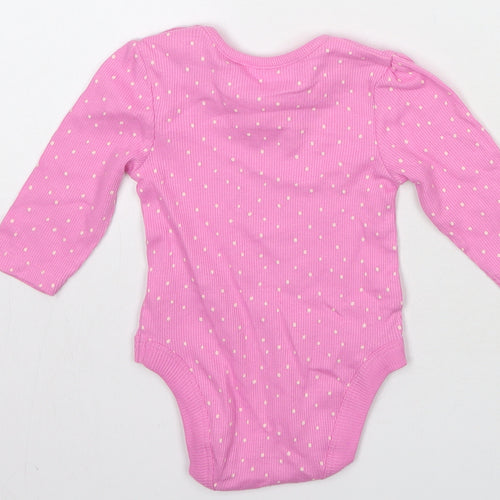 George Girls Pink Polka Dot  Babygrow One-Piece Size 0-3 Months