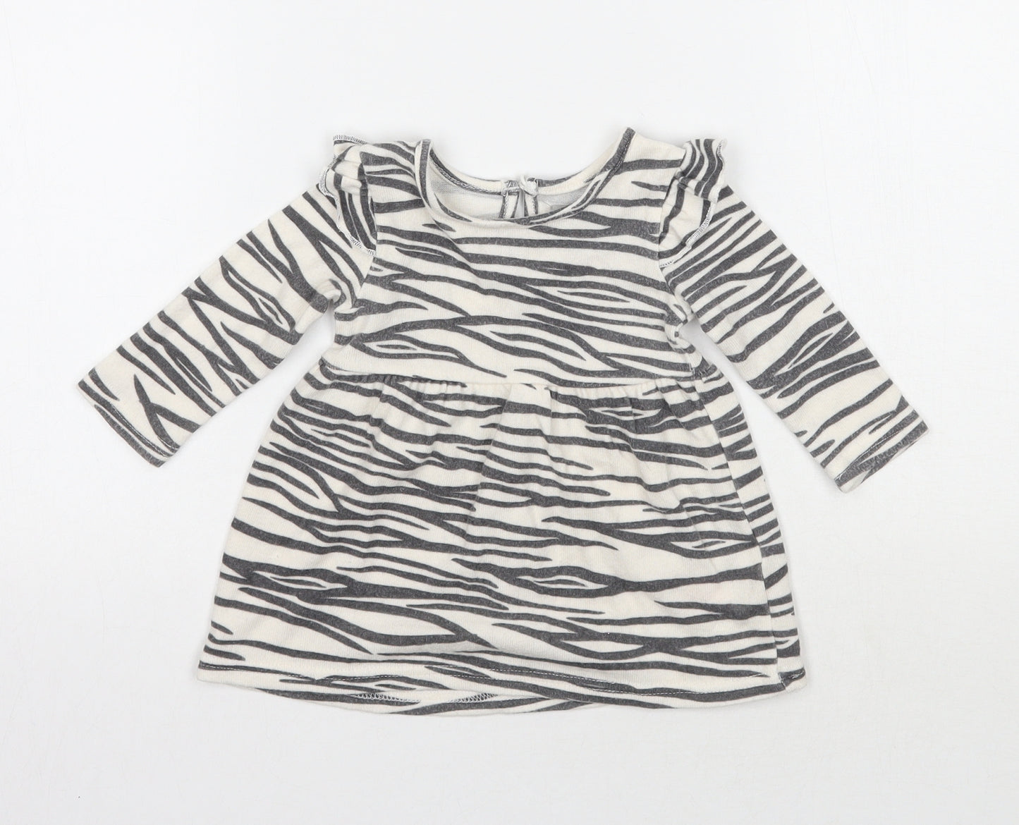 Primark Girls White Animal Print  Basic Blouse Size 3-6 Months