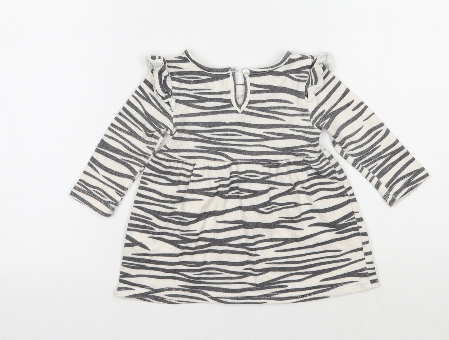Primark Girls White Animal Print  Basic Blouse Size 3-6 Months