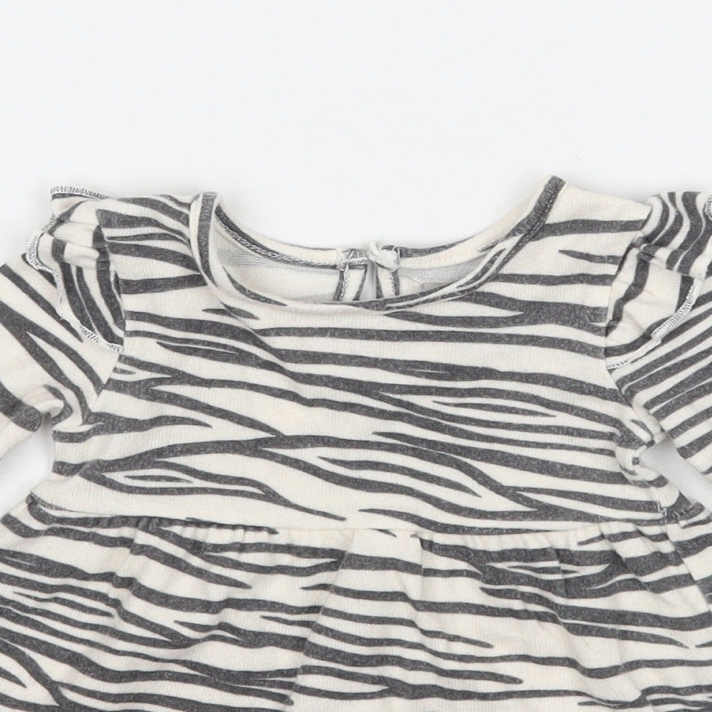 Primark Girls White Animal Print  Basic Blouse Size 3-6 Months
