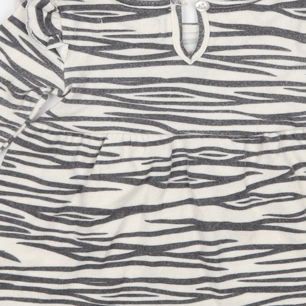 Primark Girls White Animal Print  Basic Blouse Size 3-6 Months