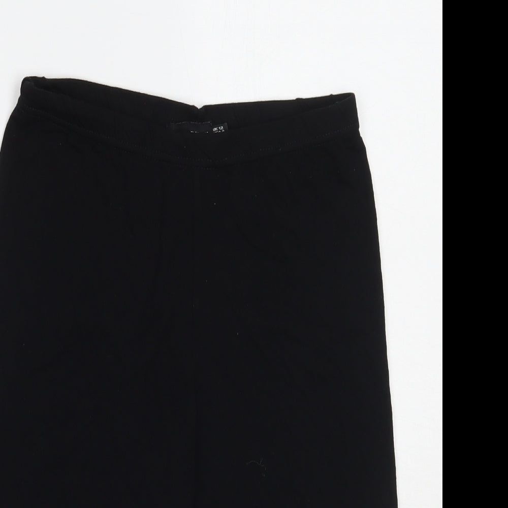 PRETTYLITTLETHING Womens Black   Sweat Shorts Size 12