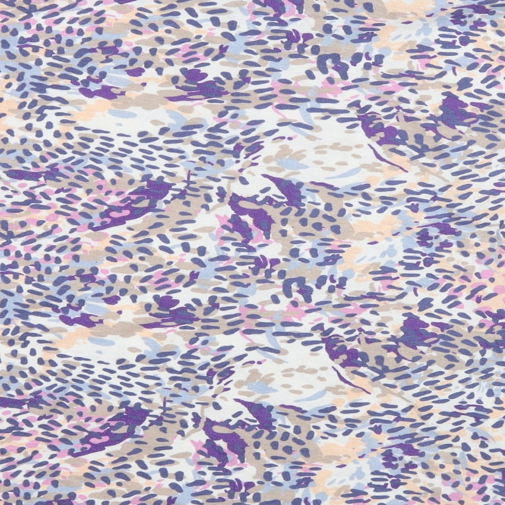 Isle Womens White Geometric  Basic T-Shirt Size L