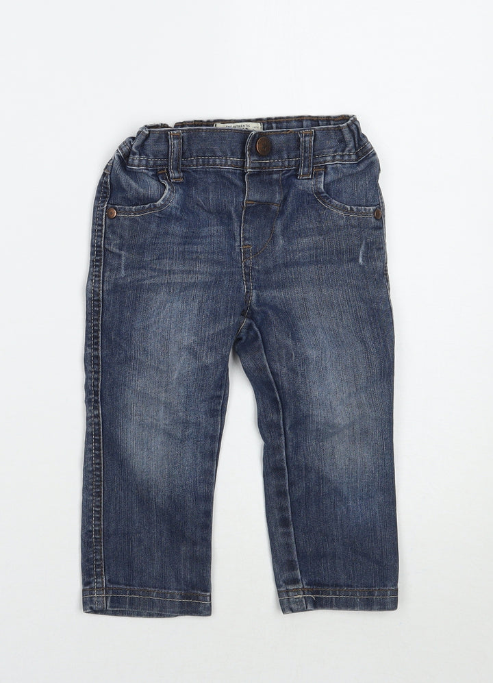 Marks and Spencer Boys Blue Straight Jeans Size 2 Years