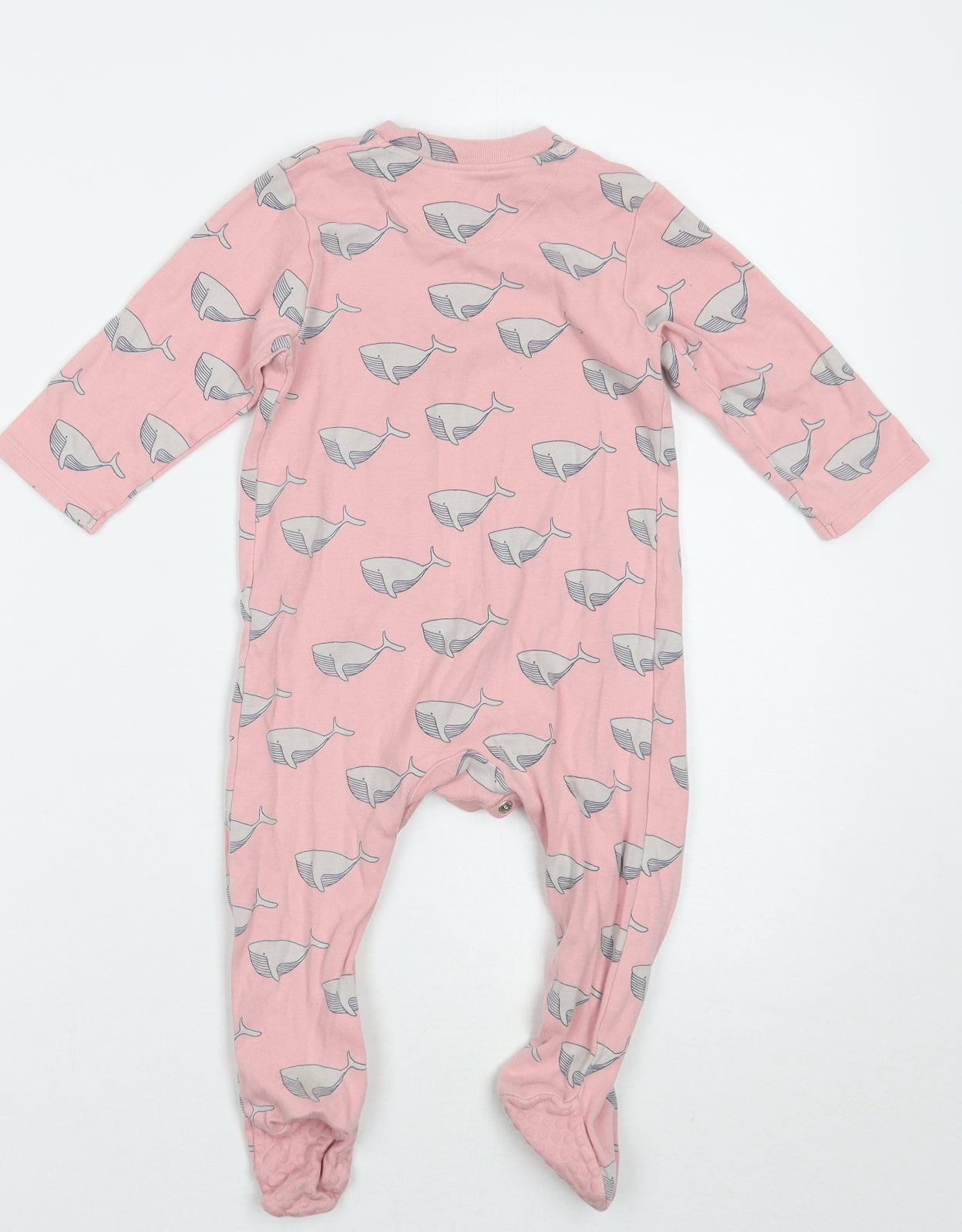 Marks and Spencer Girls Pink Animal Print  Babygrow One-Piece Size 12-18 Months