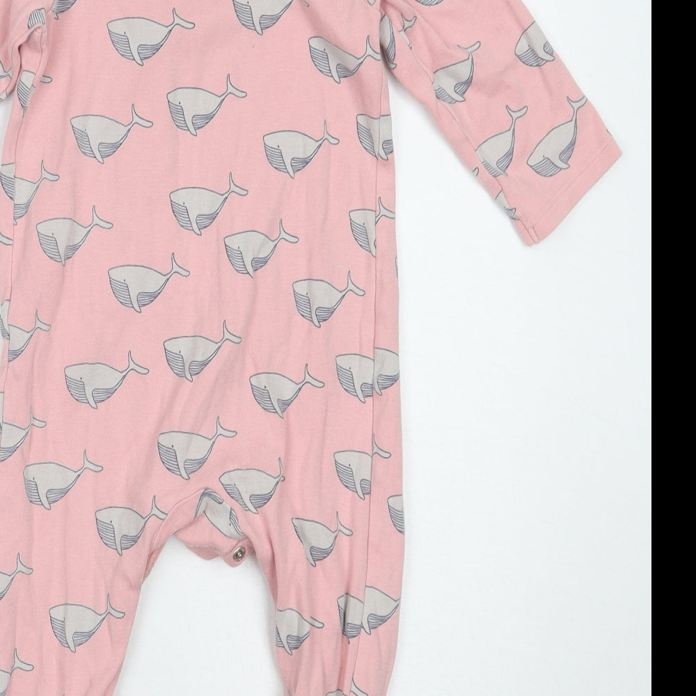 Marks and Spencer Girls Pink Animal Print  Babygrow One-Piece Size 12-18 Months