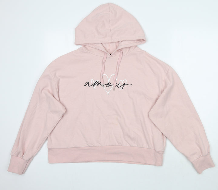 Newlook Womens Pink Pullover Hoodie Size M