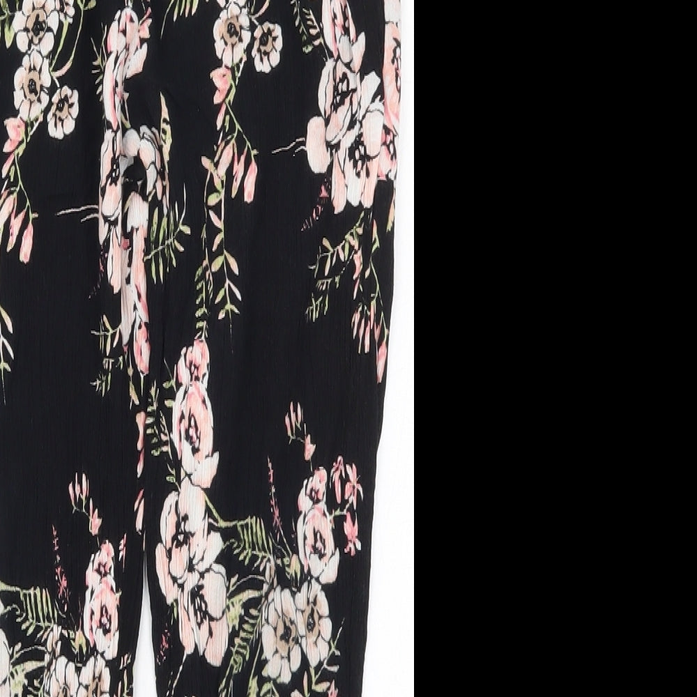 River Island Girls Black Floral  Bloomer Trousers Size 8 Years - Pink Flowers