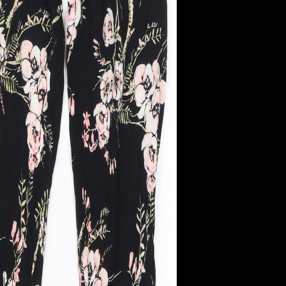 River Island Girls Black Floral  Bloomer Trousers Size 8 Years - Pink Flowers