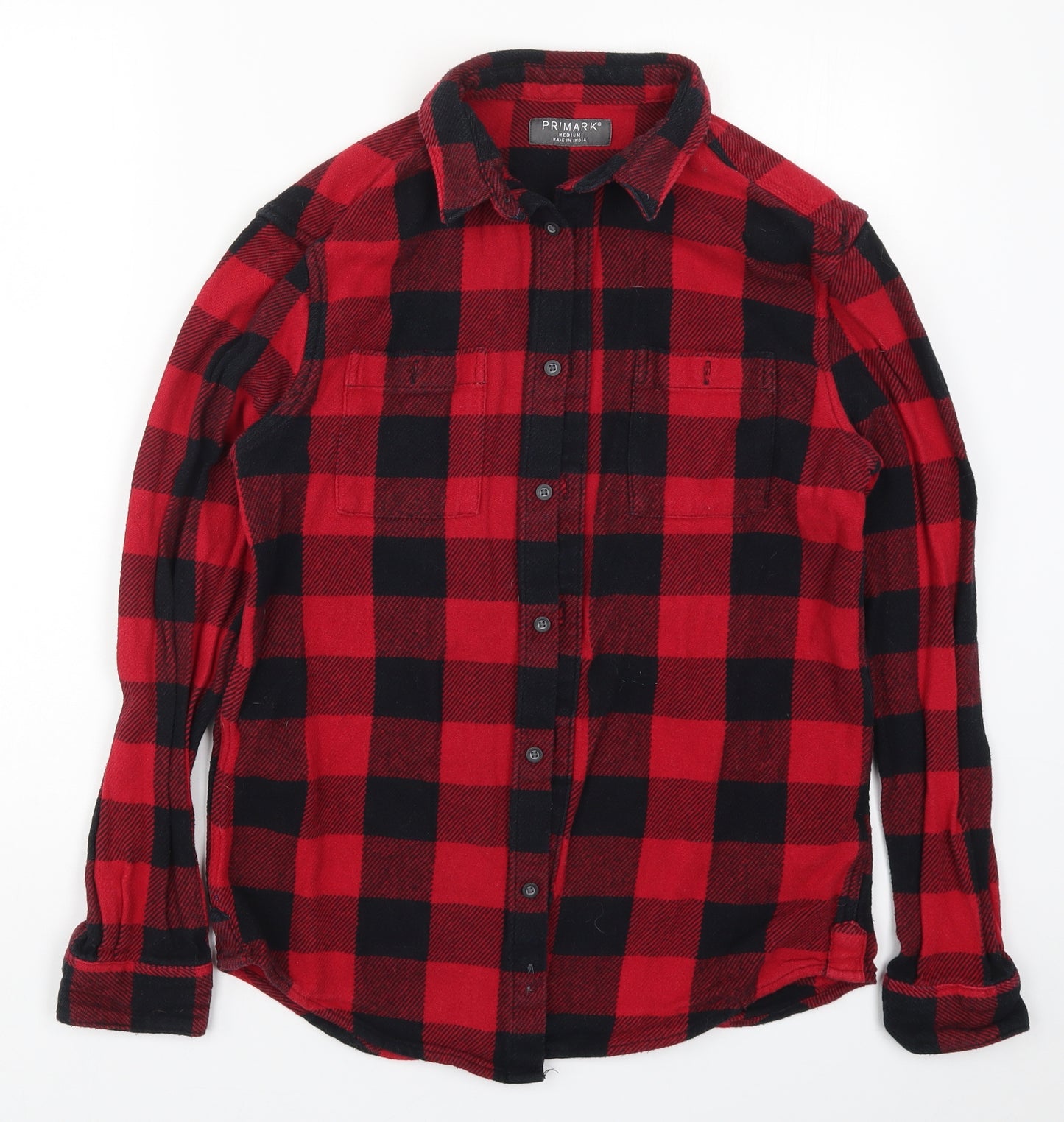 Primark Mens Red Check   Button-Up Size M