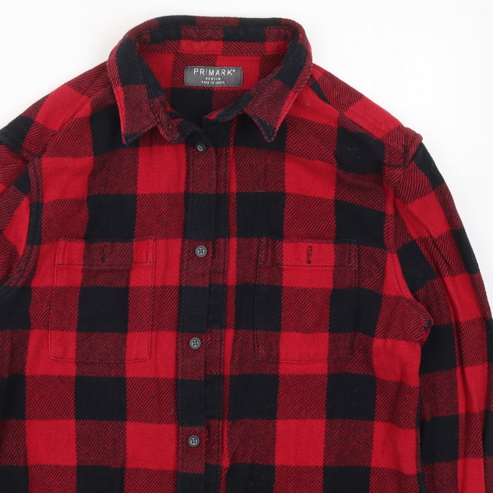 Primark Mens Red Check   Button-Up Size M