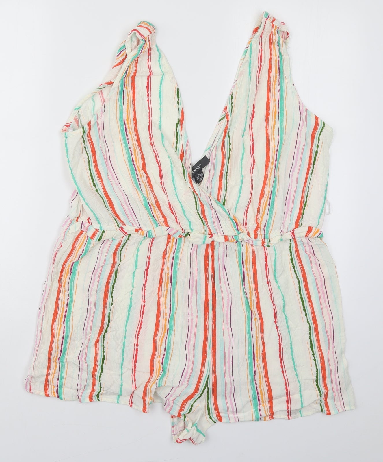 Primark Womens Multicoloured Striped  Playsuit One-Piece Size 18