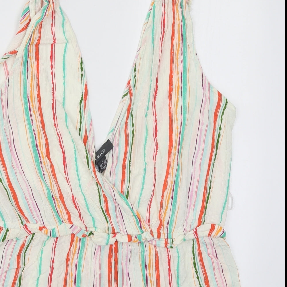 Primark Womens Multicoloured Striped  Playsuit One-Piece Size 18