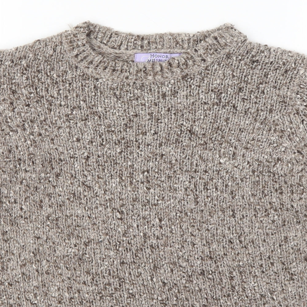 Honor Millburn Womens Brown  Knit Pullover Jumper Size 10