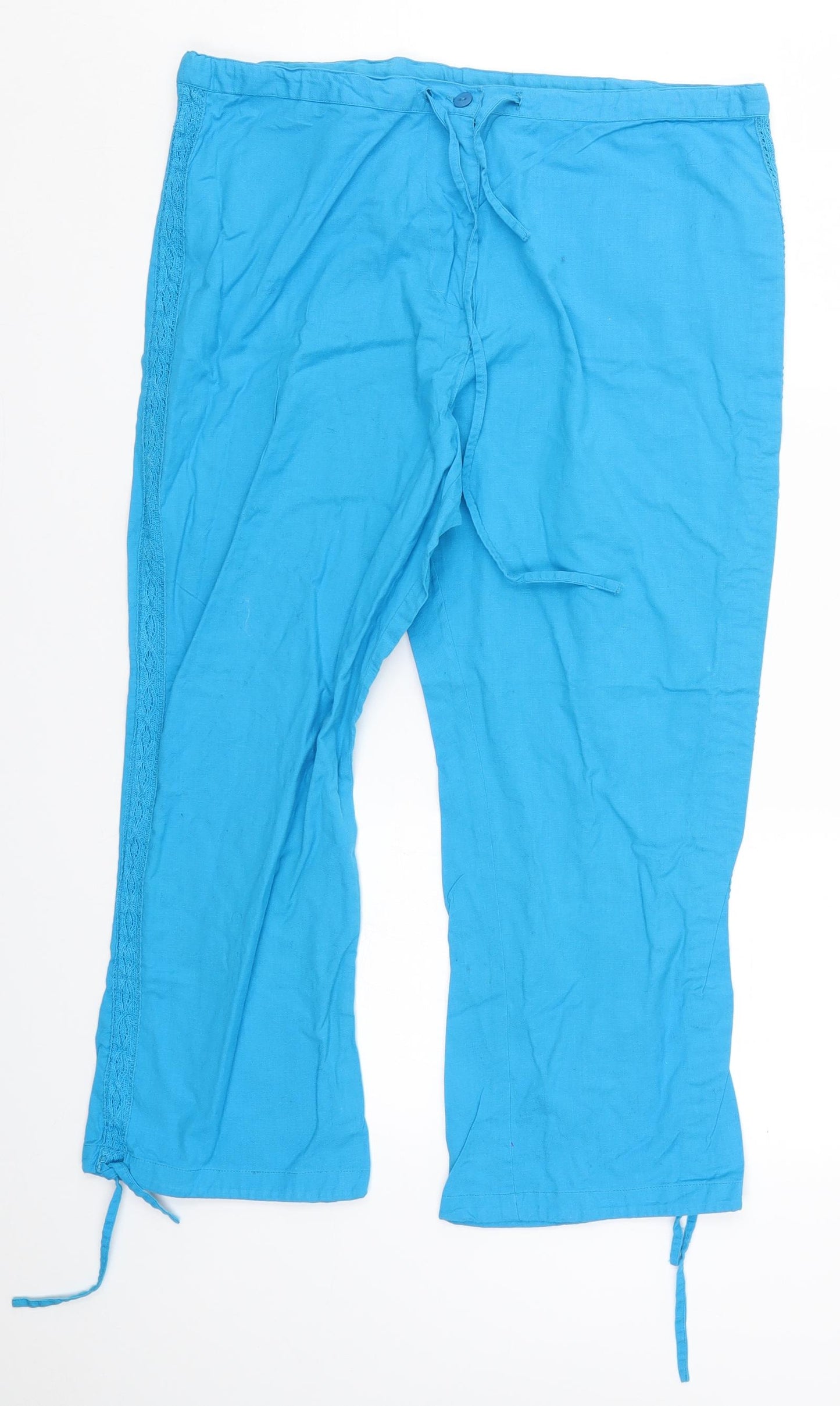 Soon Womens Blue   Cropped Trousers Size 14 L22 in