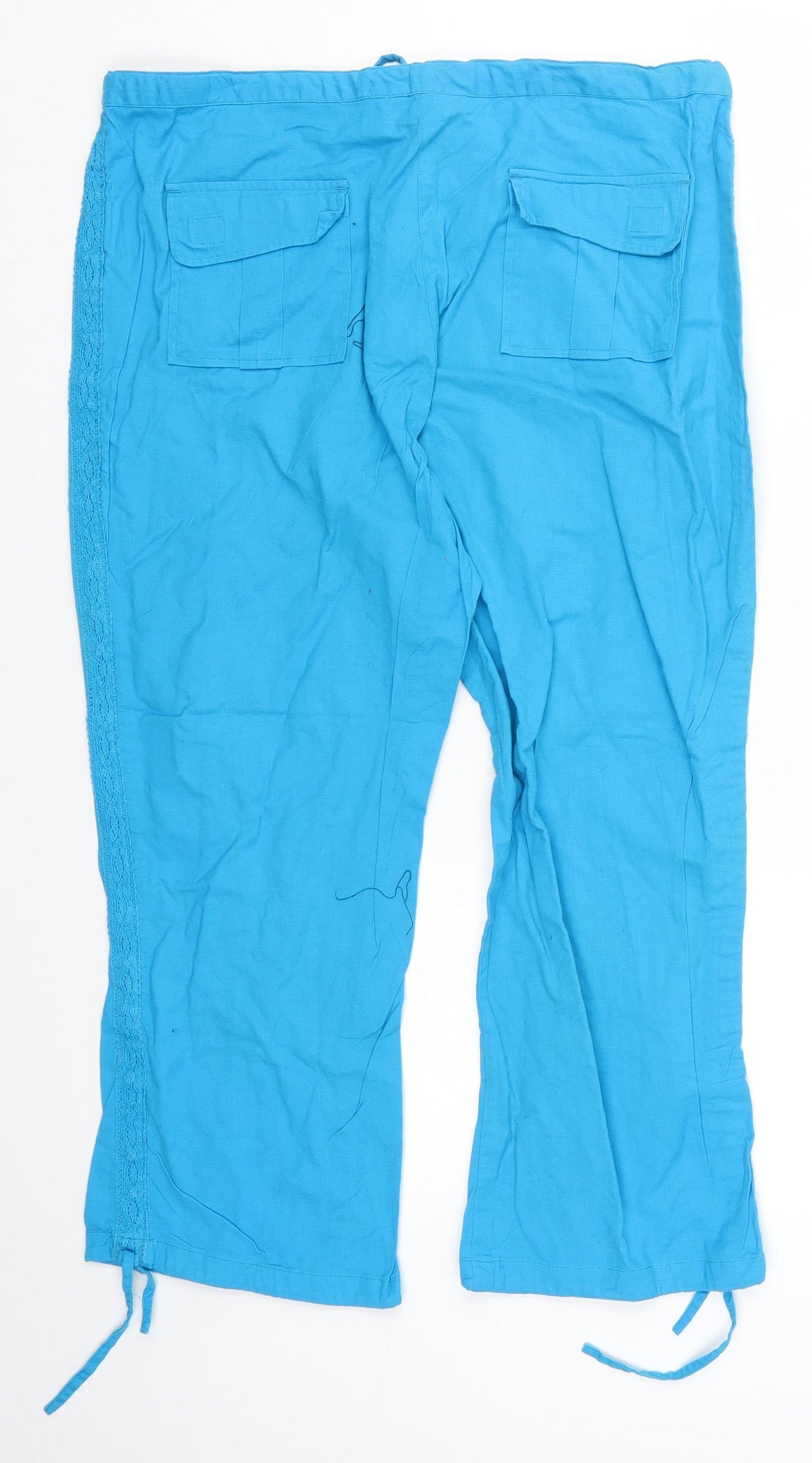Soon Womens Blue   Cropped Trousers Size 14 L22 in